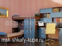 Детская с двумя кроватями, компьютерным столом и шкафом dets_4